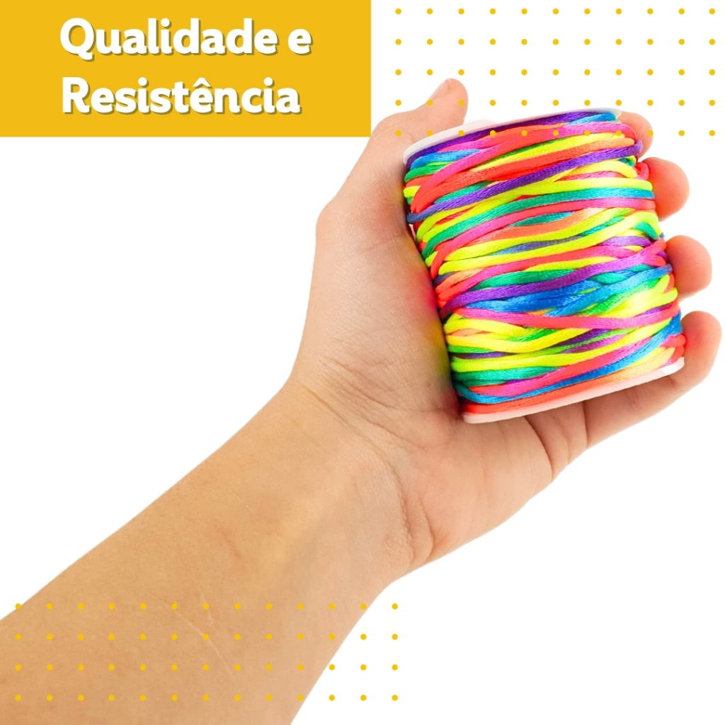 Detalhes do Fio de Seda C/50 Metros de 2.0 Mm - Cordão Resistente e de Alta Qualidade - Diversas Cores - MN