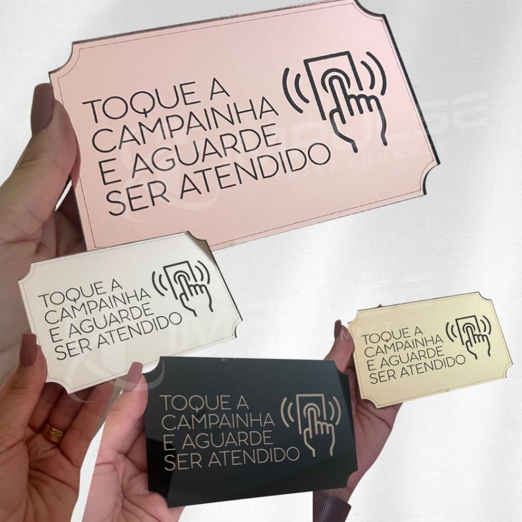 Placa de Comunicação Premium Toque a Campainha