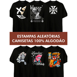 Camiseta 100% Algodão Premium QUEIMA DE ESTOQUE Cor e Estampa Adulto Infantil Plus Size G+ em Oferta na Shopee