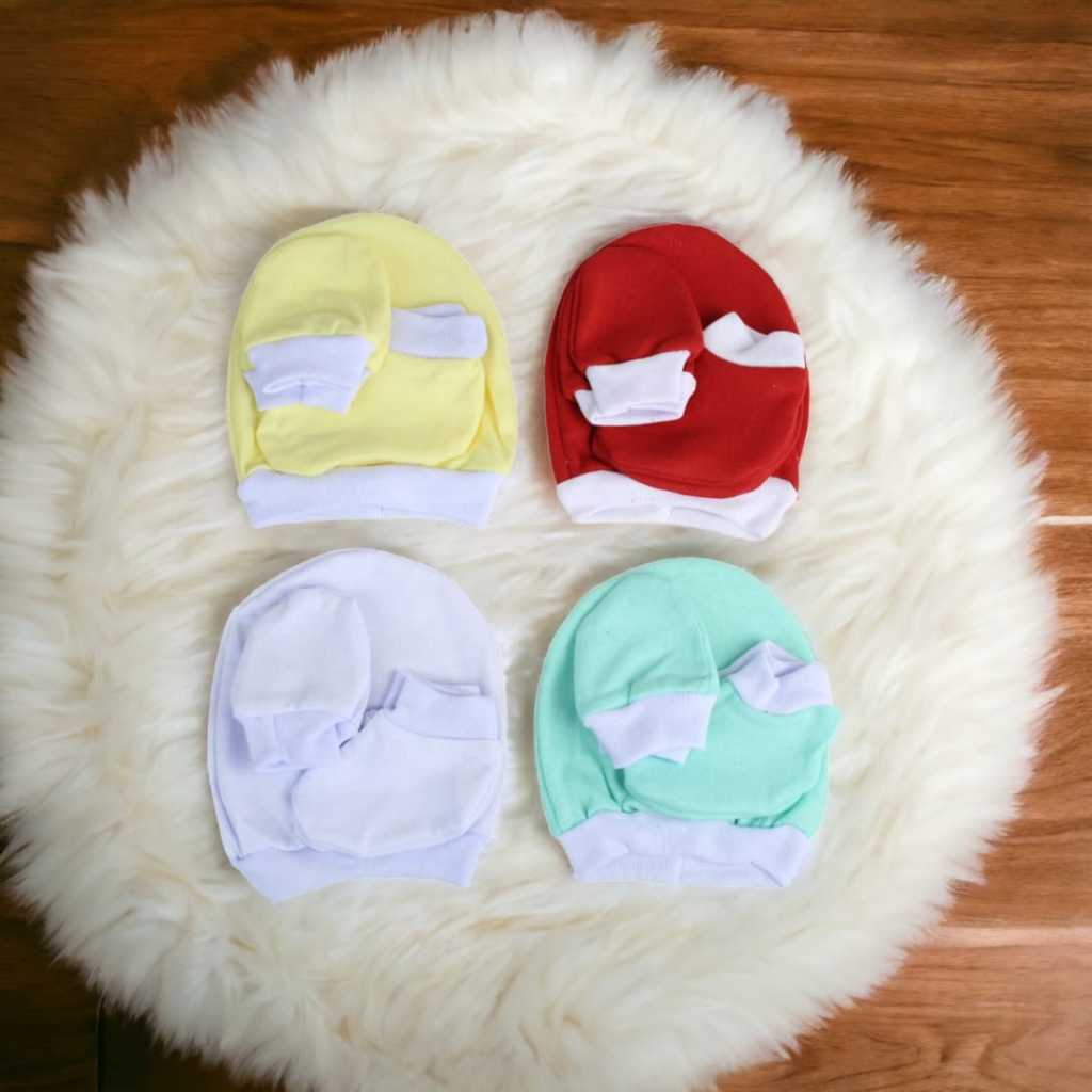 Kit 4 Touca Luvinha Sapatinho recém nascido saída maternidade
