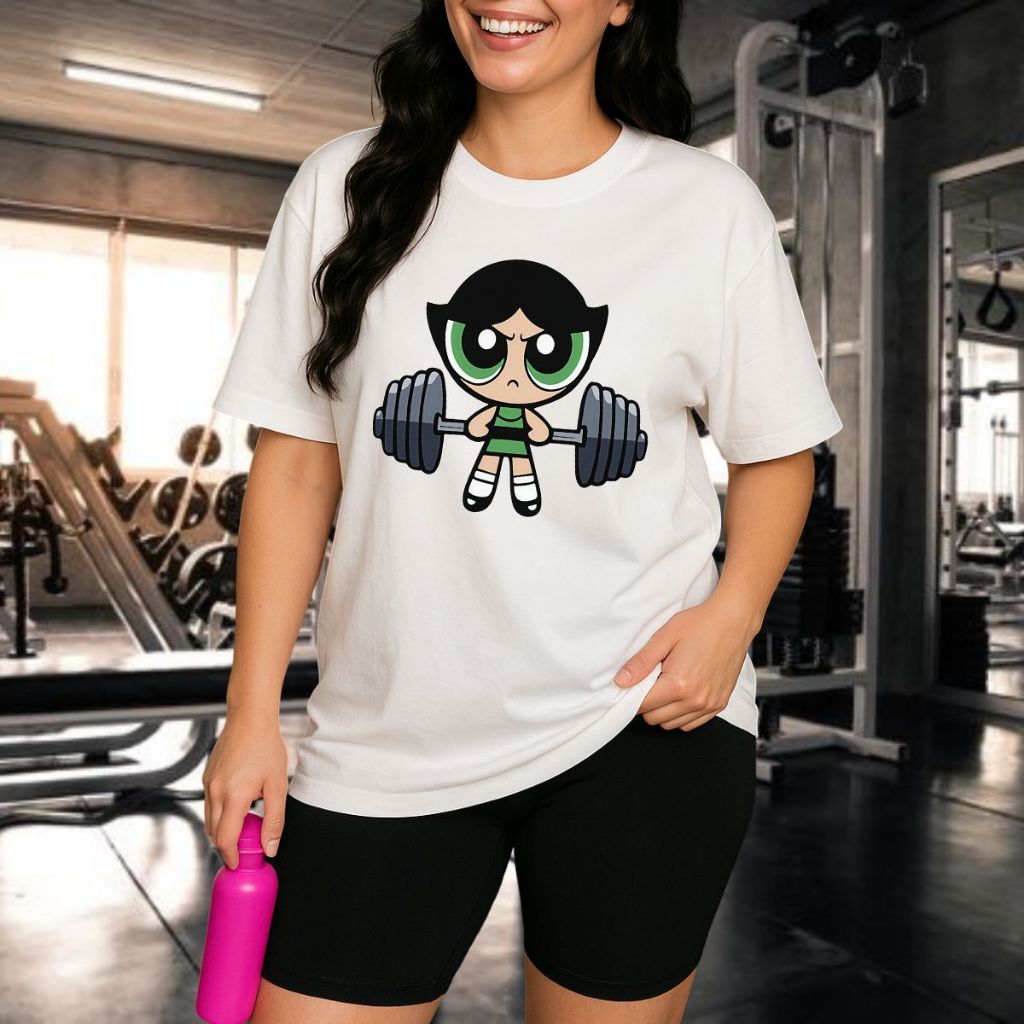Camiseta Feminina T-Shirt Super Poderosas Docinho Lindinha Florzinha Treino