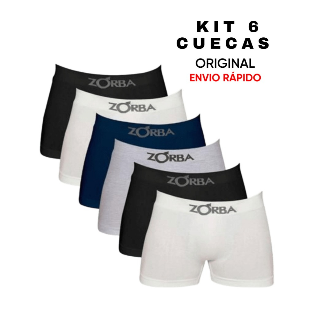 Kit 6 Cuecas Zorba Boxer 781 Seamless de  Algodão Sem Costura em Oferta na Shopee