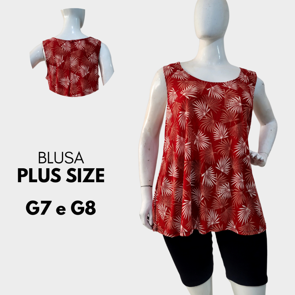 Blusa Plus Size Bata Regata Nadador Malha Fria Estampada G7 G8 Liganete (Ref. 254) - BULKY em Oferta na Shopee