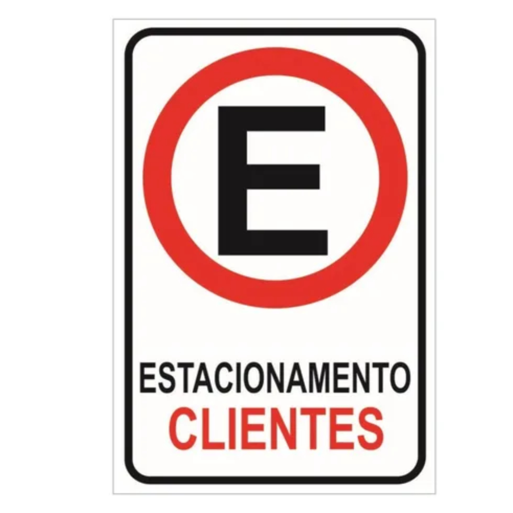 Placa - Estacionamento Para Clientes - Tamanho 20x30 Utilidades Vagas