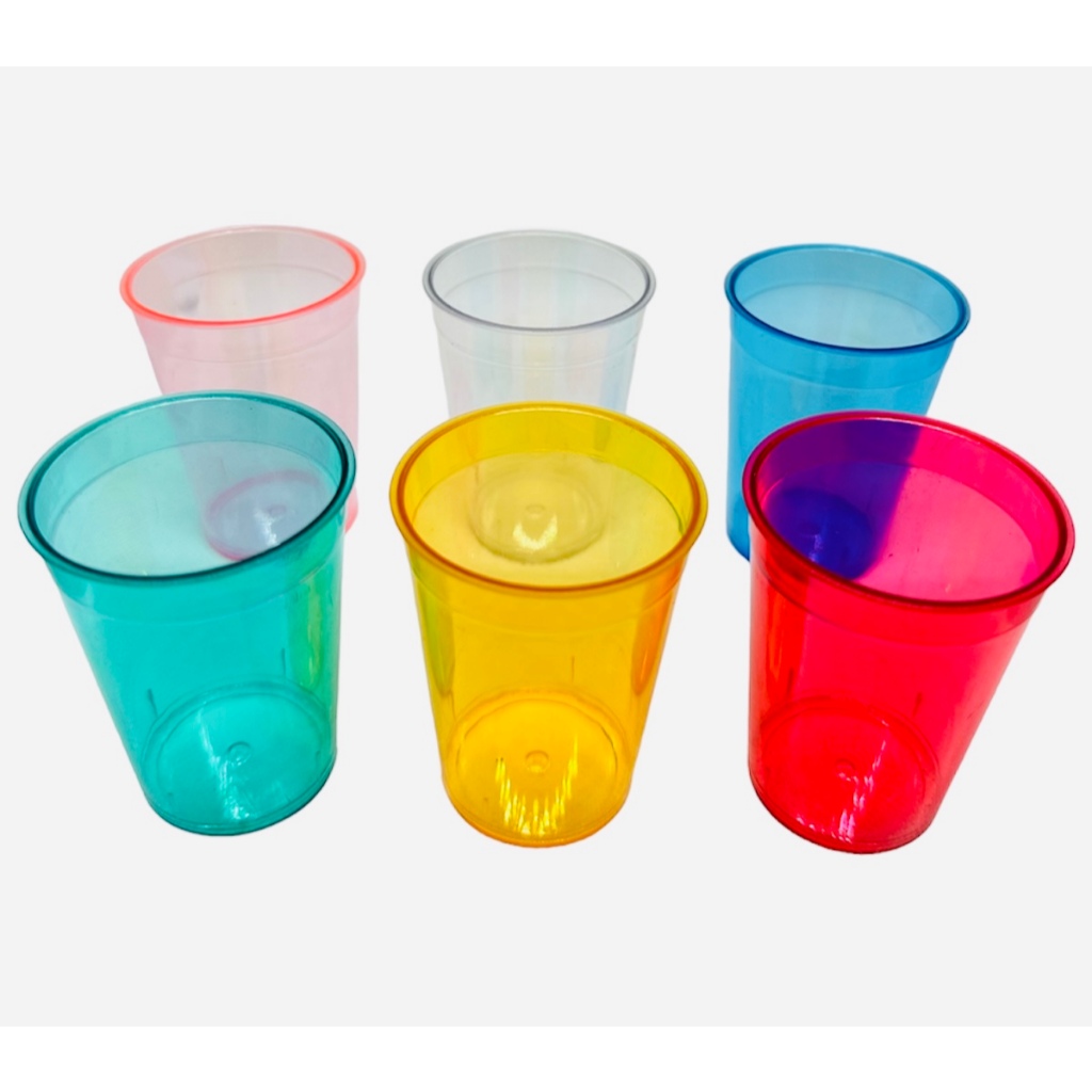 Kit 12 Copos Shot Acrílico Colorido 50ml Dose Degustação Copo Cachaça Doces