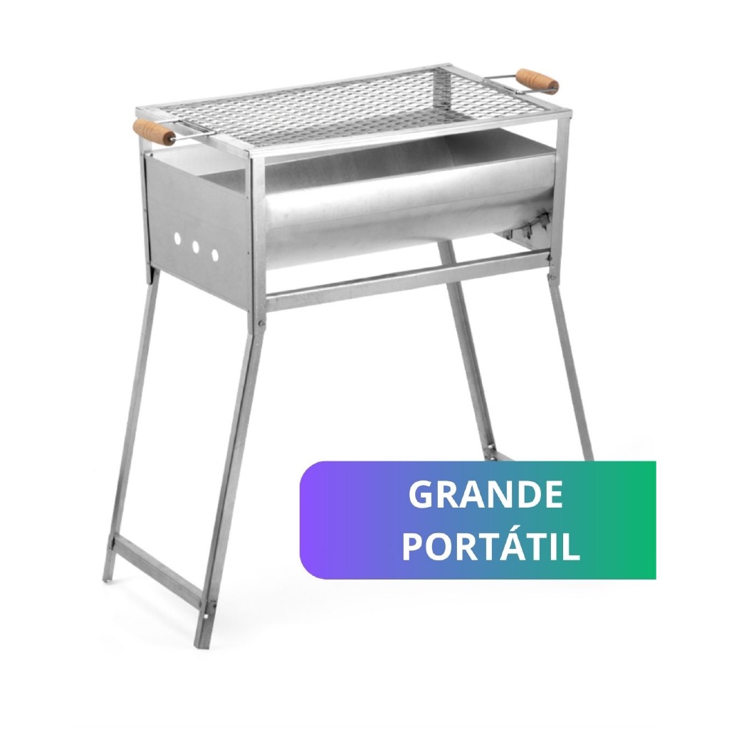 Churrasqueira Portátil Grande a Carvão Dobrável com Grelha em Oferta na Shopee