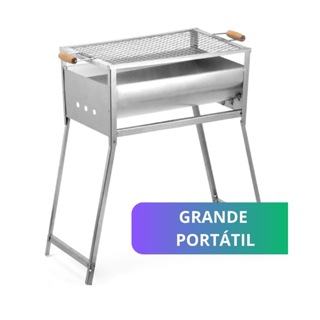 Churrasqueira Portátil Grande a Carvão Dobrável com Grelha em Oferta na Shopee