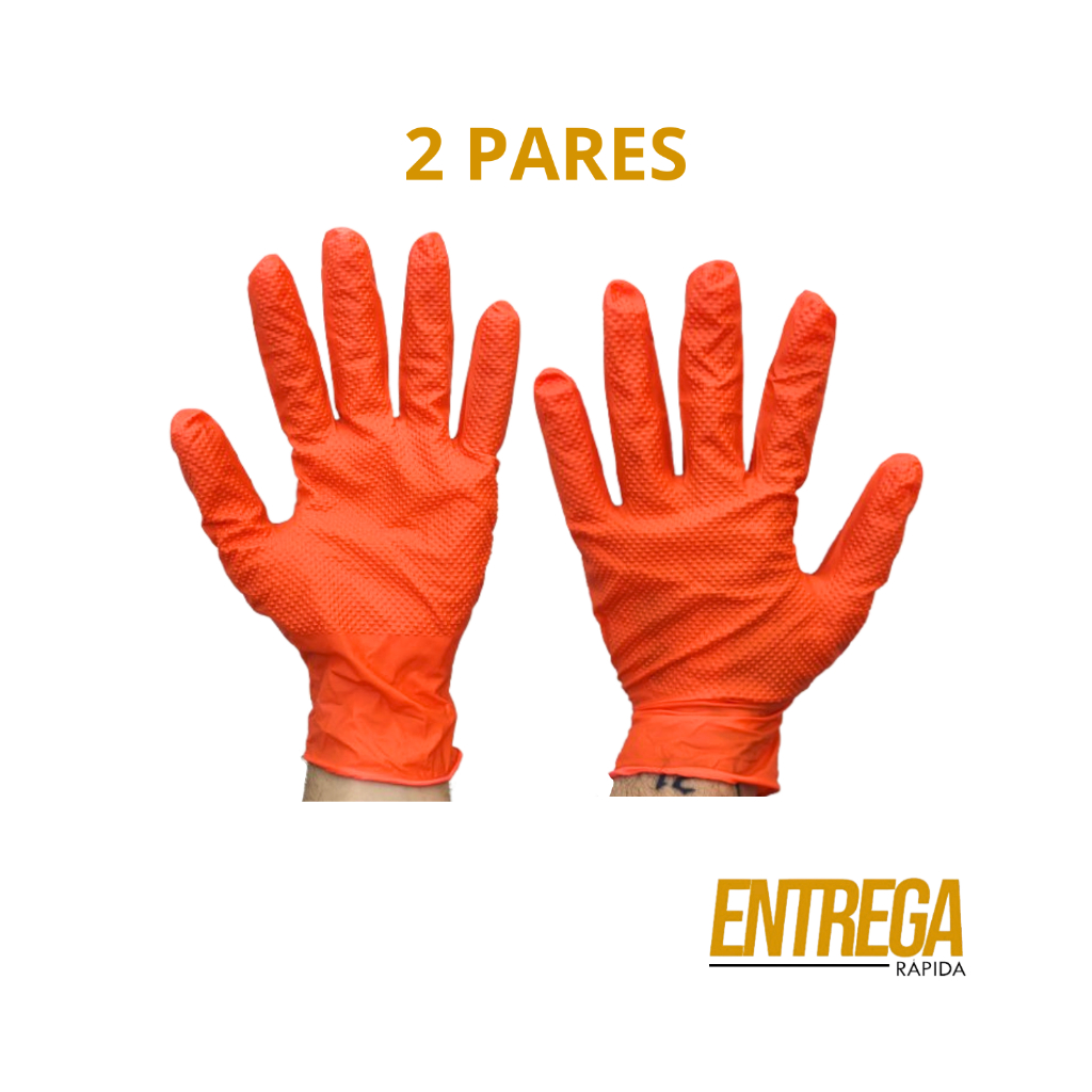 Luva Nitrílica de Proteção Química – Laranja, Flexível e Sem Talco | WURTH - Proteção Química
