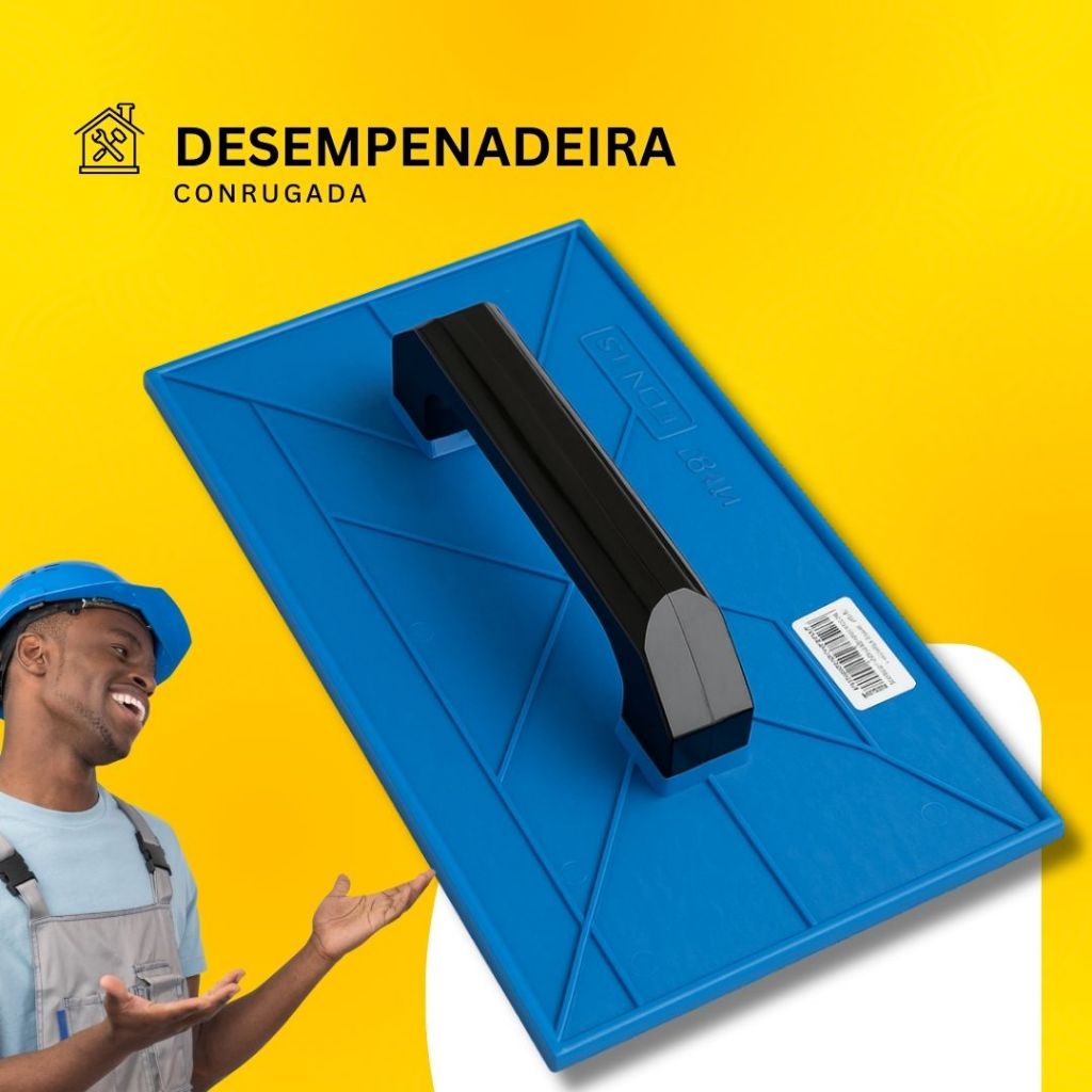Desempenadeira Plástica 18x30 Azul Corrugada