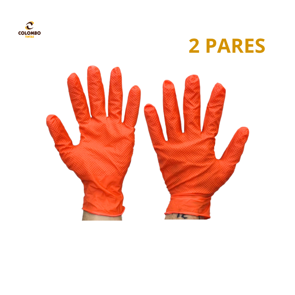 Luva Nitrílica Profissional Laranja – Grip Forte para Manutenção e Indústria | WURTH