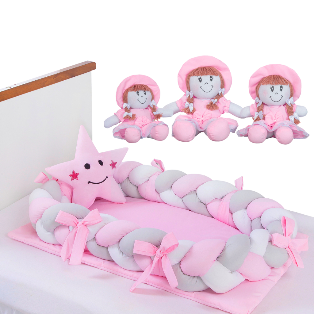 Ninho Redutor De Berço Com Bonequinhas Para Nicho E Decoração Quarto De Menina