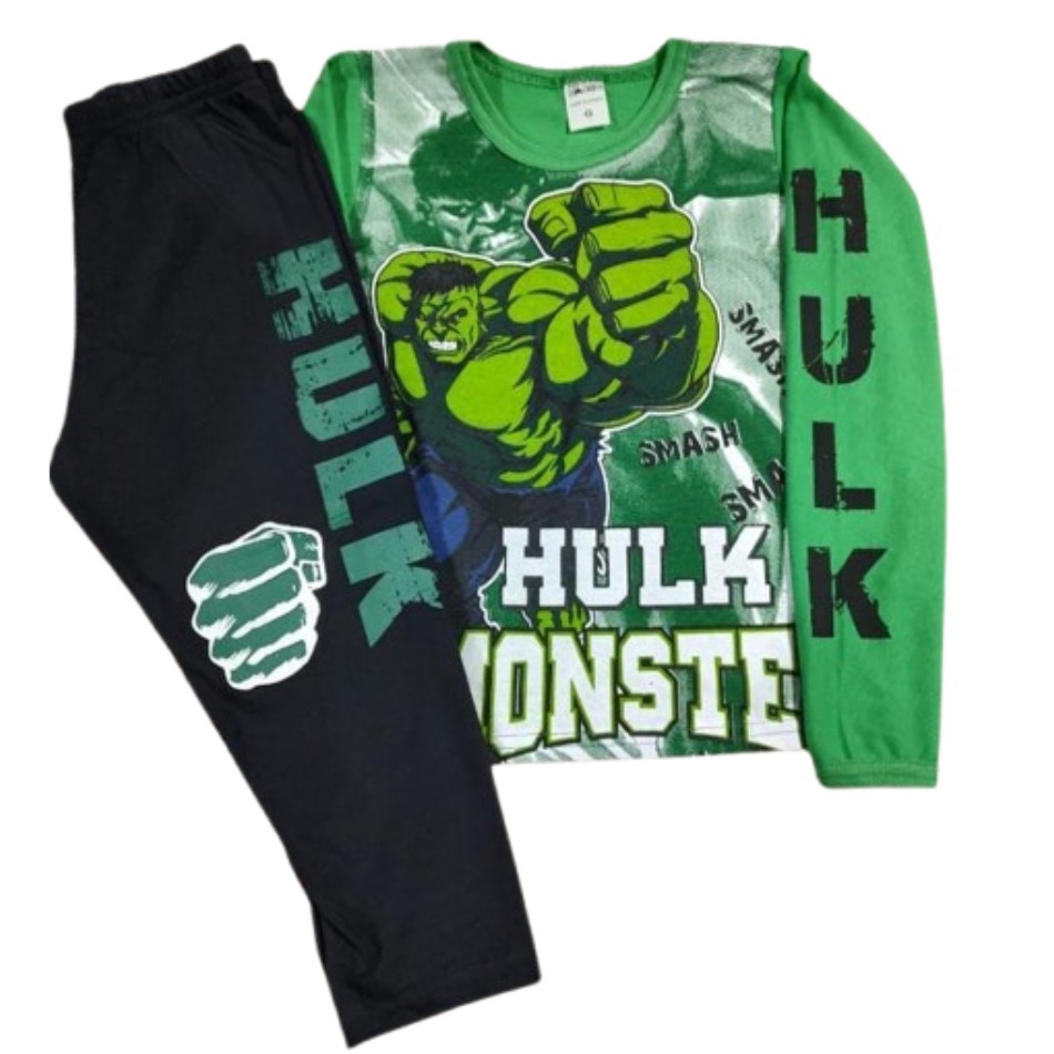 Conjunto Blusa e Calça Infantil menino Hulk