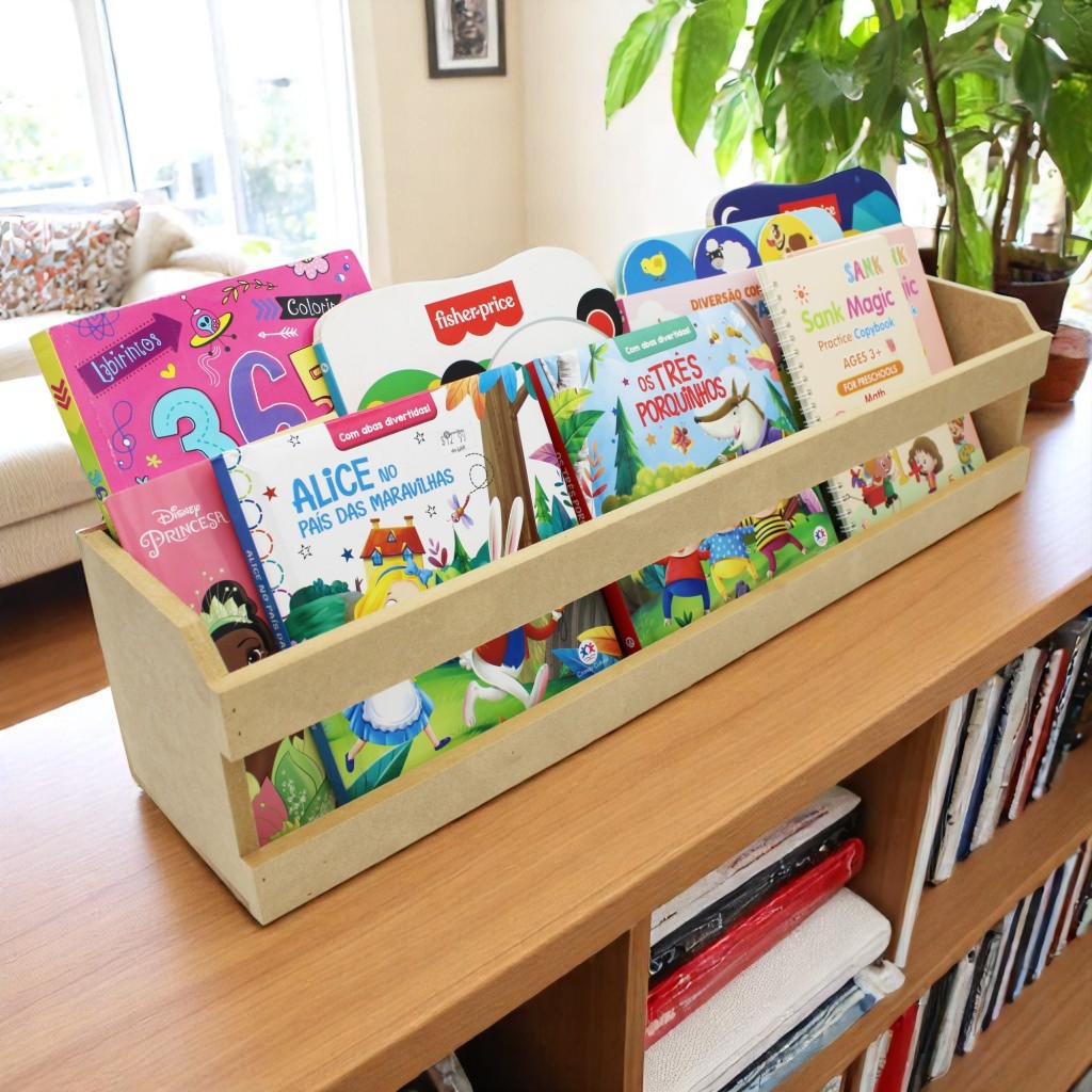 Revisteiro Porta Livro Prateleira Parede MDF Cru Decoração para Organizar e Decorar infantil criança em Oferta na Shopee