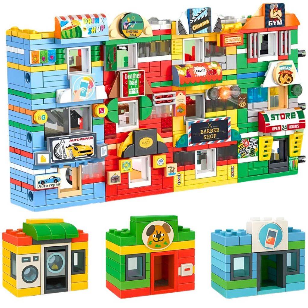 Crianças Lego Blocos De Montar Nano Modelo De Cidade Montagem Educacional-  6 Cidades