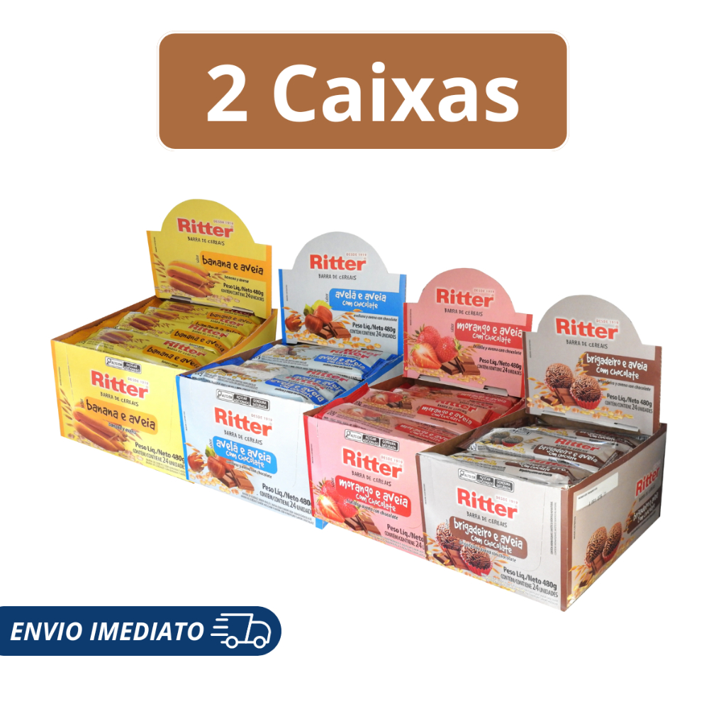 Kit 2 Barra De Cereal Ritter Caixa C/48 Unidades - Escolha Sabores