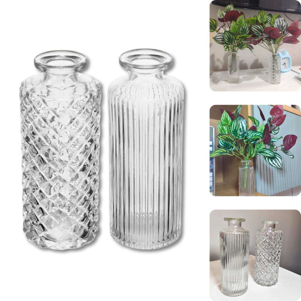 Kit 2/4/8/12 Vaso de Vidro Lyor 13,5cm x 5,5cm - Decorativo Arranjo de Flores Plantas Casa Enfeite Presente Aromatizador em Oferta na Shopee