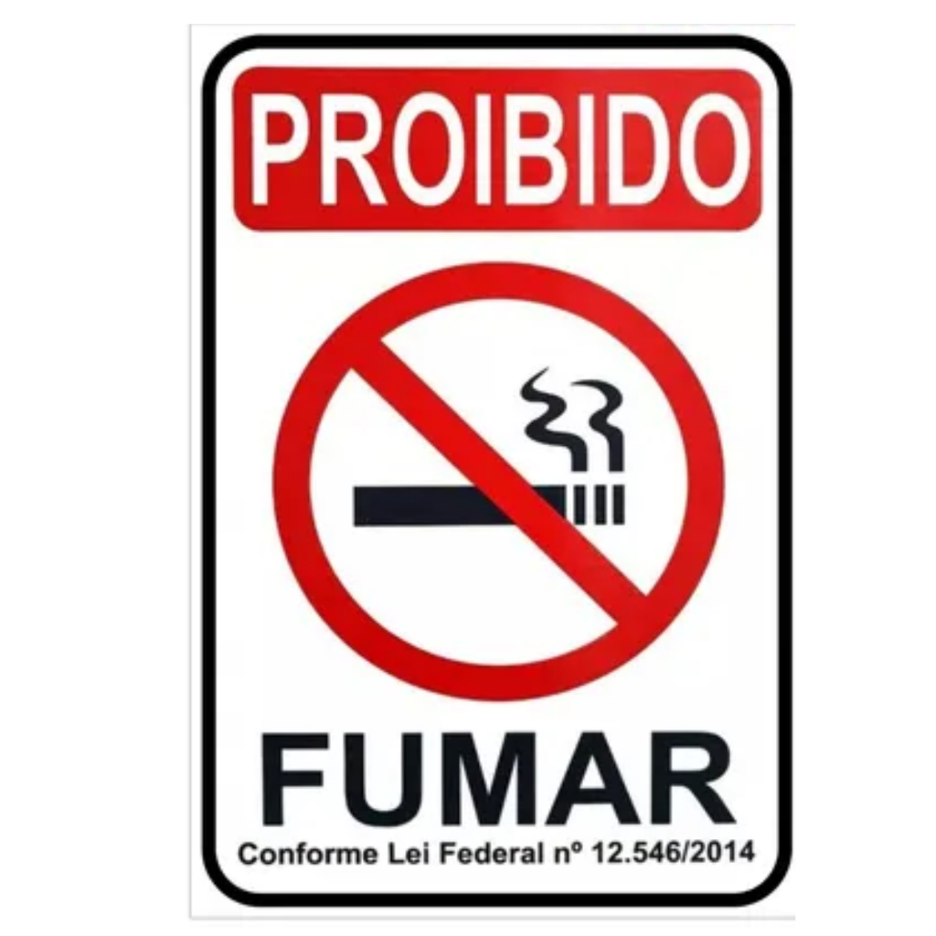 Placa Proibido Fumar - Lei Federal - 20x15 cm Utilidades Estabelecimento