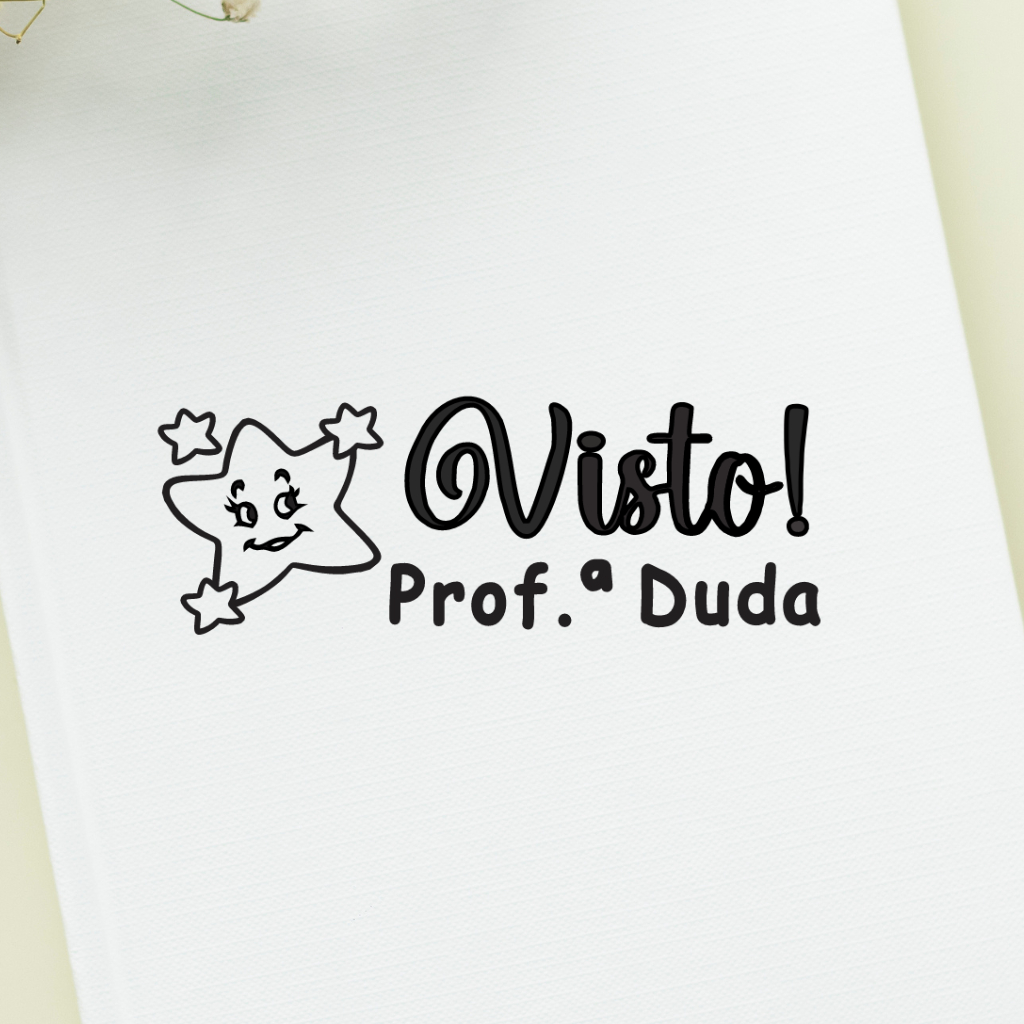 Carimbo Visto Estrelinha | Carimbo para professores | Carimbo Personalizado Professores