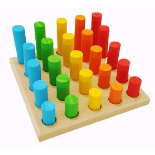 PINOS DE ENCAIXE Geométrico Em Madeira Colorido Educativo Brinquedos Montessori Infantil