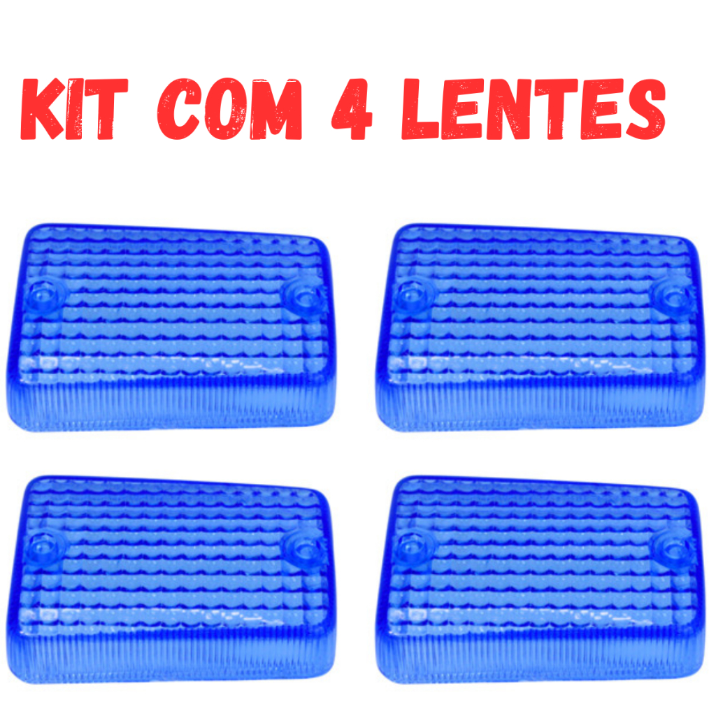 Kit 4 Lentes  Azul do Pisca CG/ML/TURUNA/TODAY 125- 1983 Á 1999
