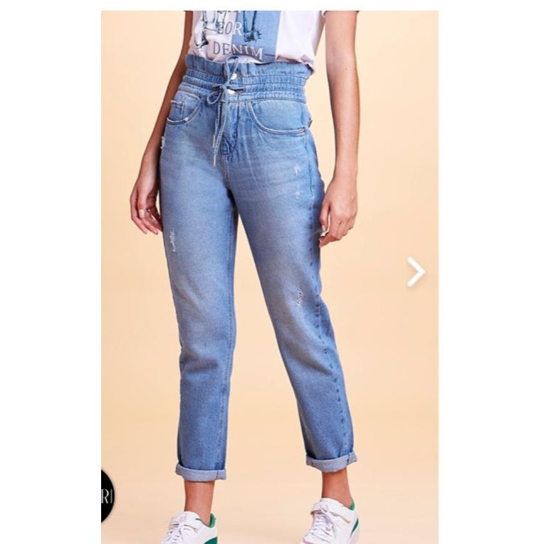 Calça Jeans feminina Clochard com amaração PREMIUM