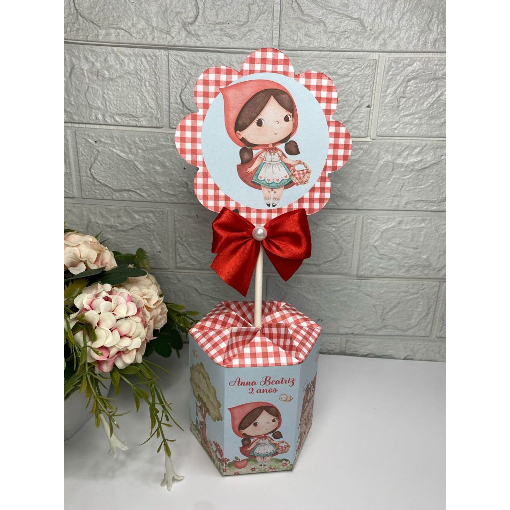 10 unidades Centro de Mesa Chapeuzinho Vermelho - Pegue e Monte - festa infantil