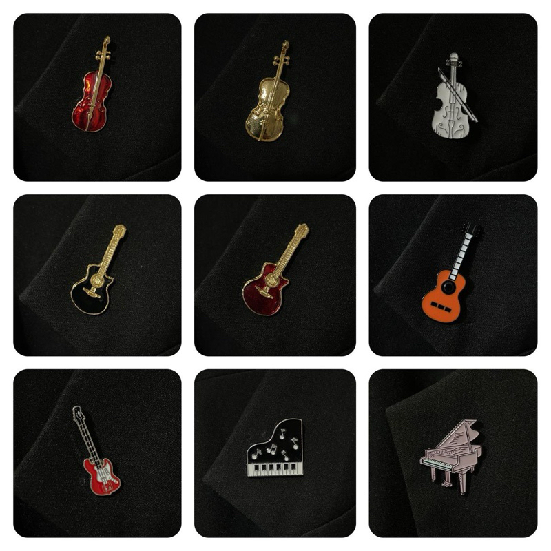 BROCHES PINS MUSICAIS CELLO VIOLONCELO VIOLÃO GUITARRA PIANO CONTRABAIXO