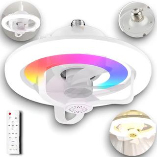 Lâmpada Ventilador de Teto luz Led com controle remoto 3 Velocidades pontente silencioso 60w