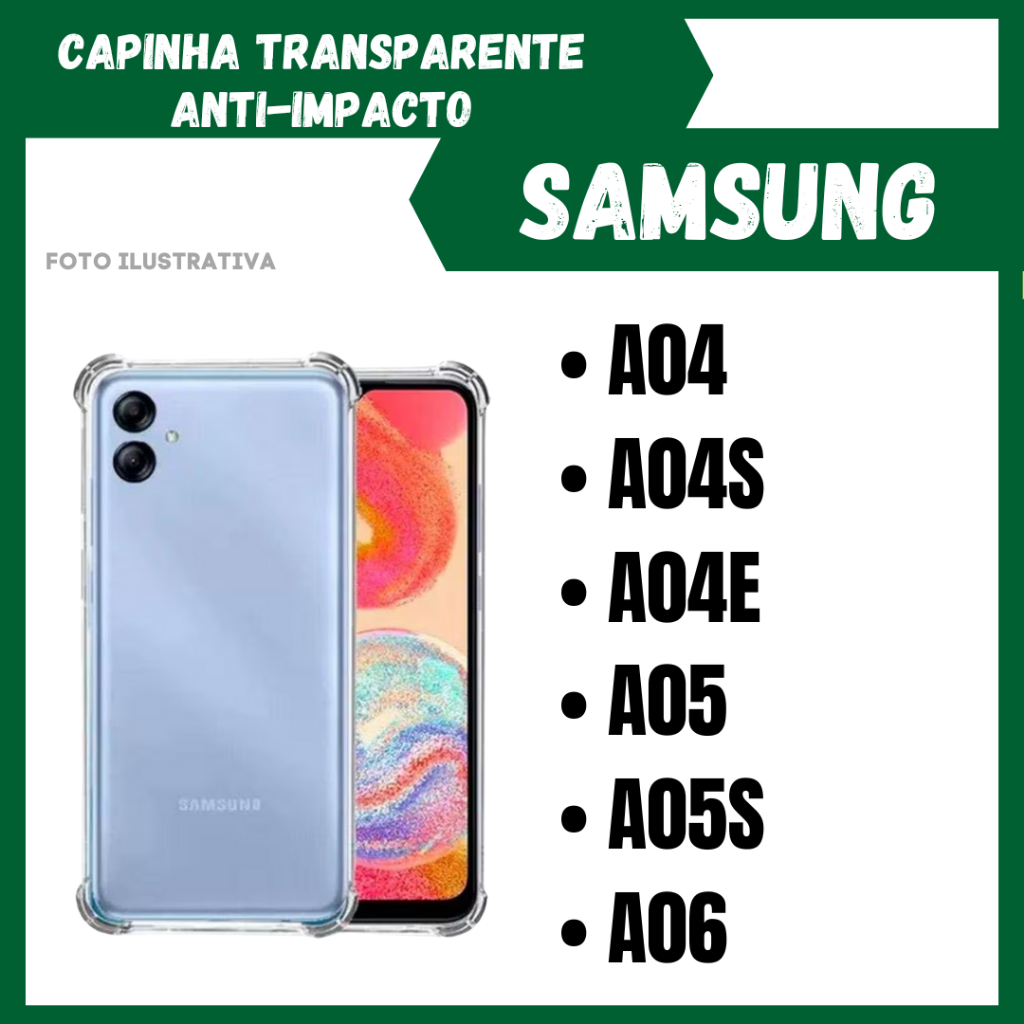Combo Samsung A04 / A04S / A04E / A05 / A05S / A06 / Capa transparente + Película Cerâmica Fosca 9D / CM27/KT05.