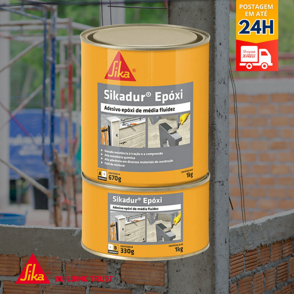 Adesivo Estrutural - Sikadur® Epoxi Cinza (Lata 1kg) - SIKA em Oferta na Shopee