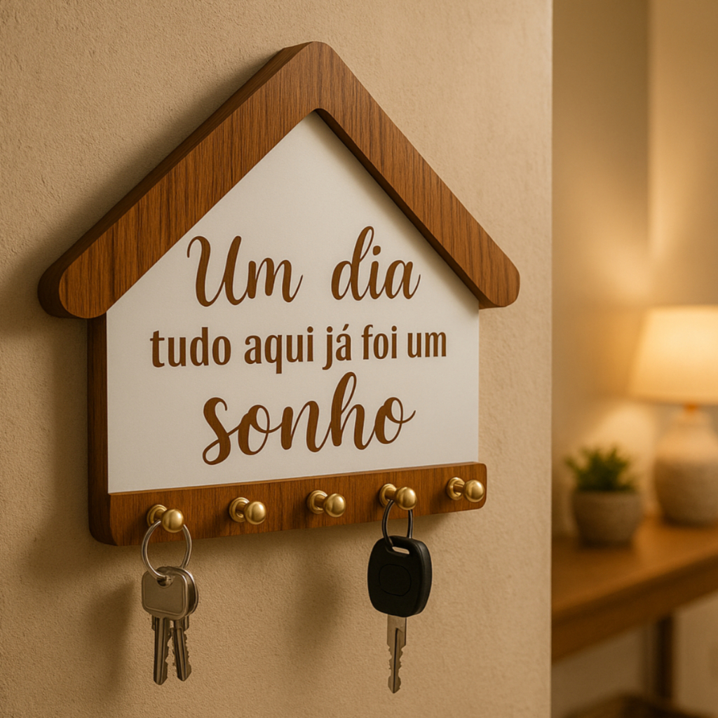 Porta Chaves De Parede Casinha Um Dia Tudo Já Foi Um Sonho