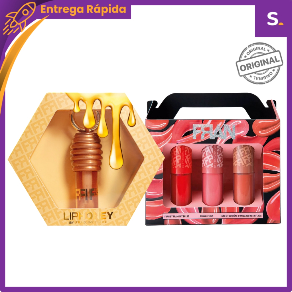 Kit Gloss LipHoney + GlossLicious Hidratação e Brilho 3D para os Lábios - Fran by Franciny Ehlke