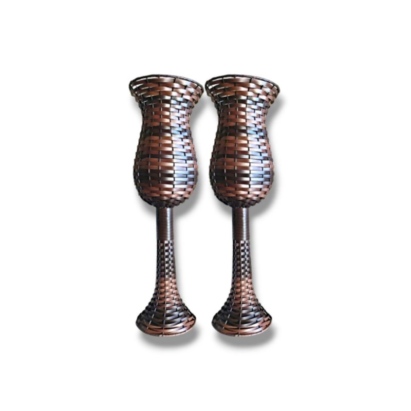2 Taça vaso decorativo de chão junco 80cm