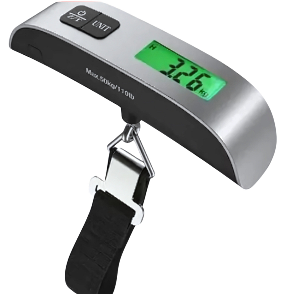 Imagem Balança Eletrônica para Bagagem Digital Mão Com Gancho Mala 50kg