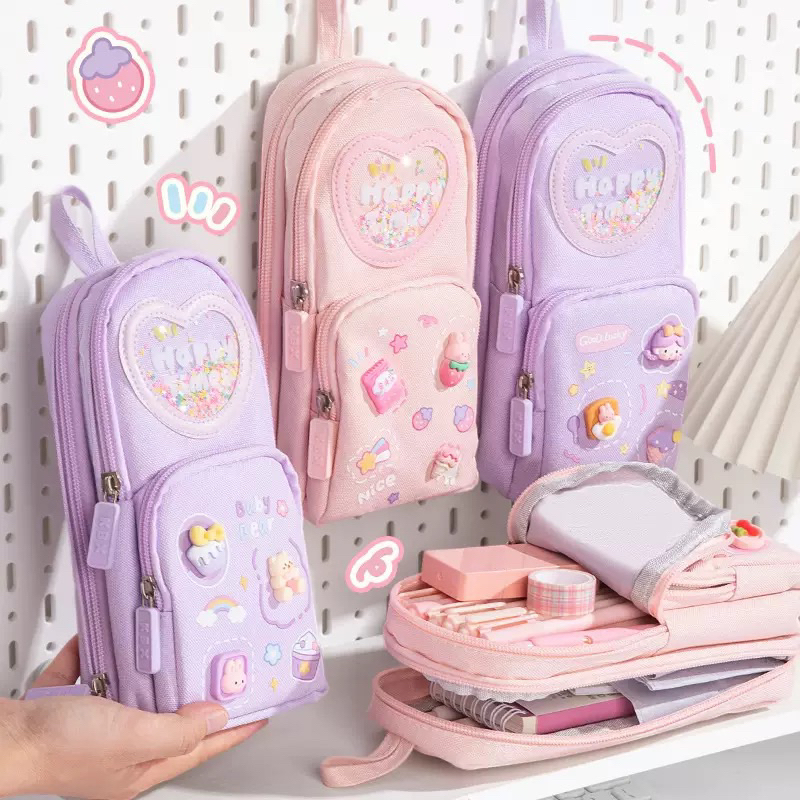 Estojo De Lápis Para Escola Camada De Grande Capacidade