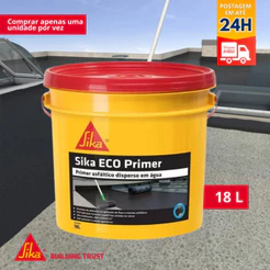 Sika Eco Primer Manta Asfáltica Impermeabilização Balde 18L - SIKA