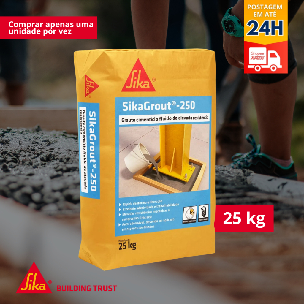 Sika Grout 250 Graute Cimentício Reparo Estrutural (Saco de 25kg) - SIKA em Oferta na Shopee