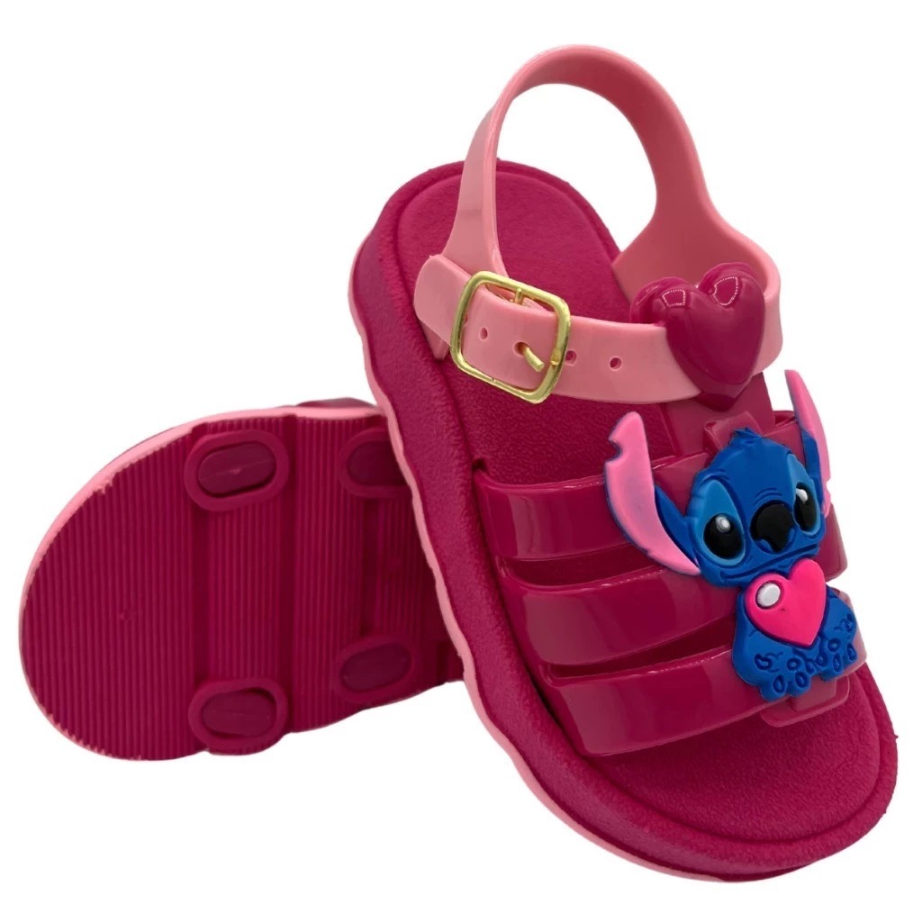 Sandália LULU STITCH Infantil Menina Mini Baby Linda Blogueirinha Leve Macia e Confortável