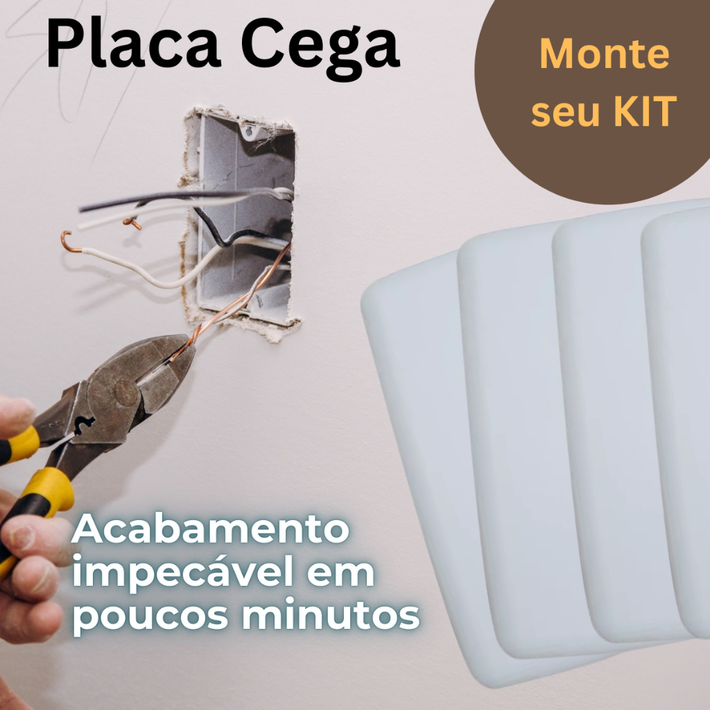 Kit 10 Placa Cega Espelho cego tampa de tomada em Oferta na Shopee