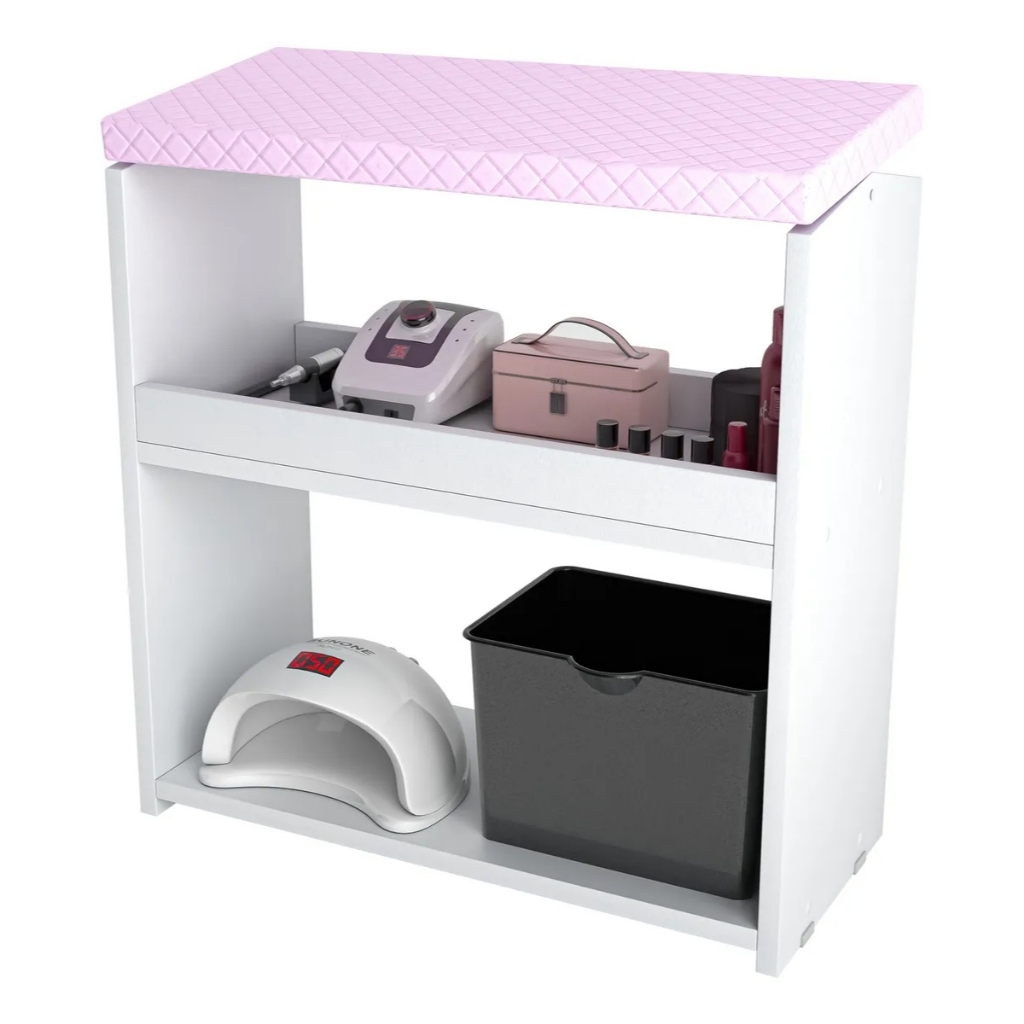 Suporte para os pés SPA em MDF Manicure Pedicure c/ Prateleira