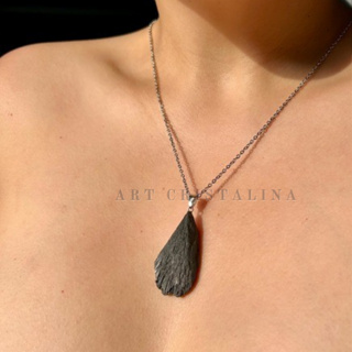 Colar Cianita Negra Vassoura de Bruxa – Pedra de Proteção Espiritual e Limpeza Energética | Amuleto Místico Natural em Oferta na Shopee