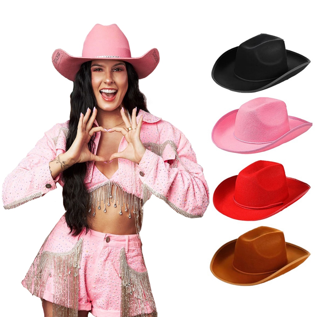 Chapéu Country Boiadera Ana Castela  Rodeio Sertanejo Cowgirl em Oferta na Shopee