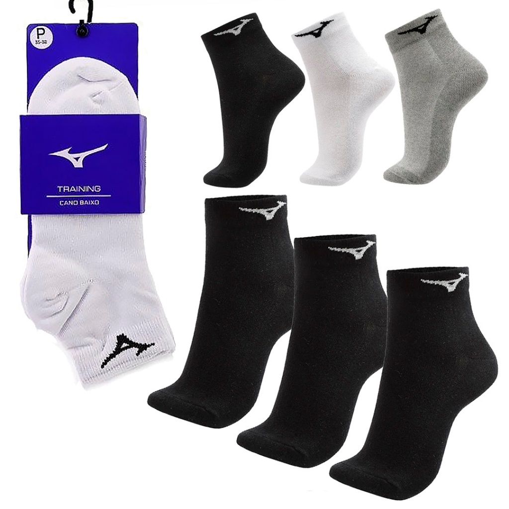 Meia Mizuno Training Cano Baixo Kit com 3 Unissex Mizuno 21936 - Men Clothes
