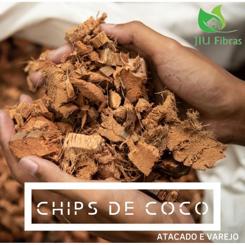 Chip de coco 40 litros - lavado para orquídeas, suculentas e substratos em geral.