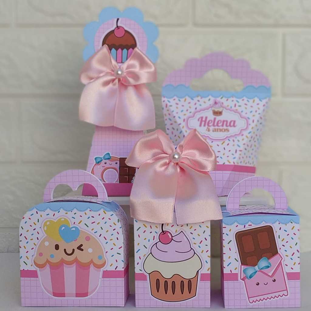 Kit Personalizado Tema Confeitaria Guloseimas  Lembrancinhas para Aniversário Caixinhas