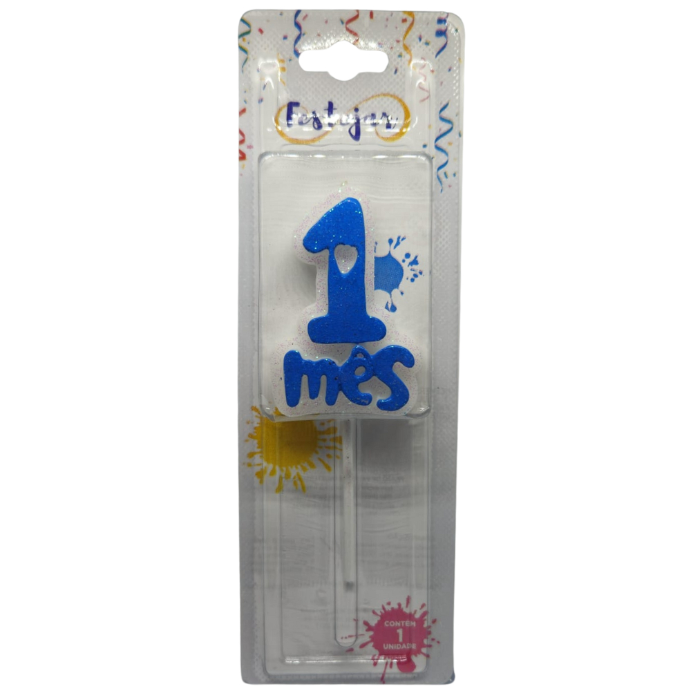 Kit Vela Mesversário do 1 Mês até o 11 Mês - Azul ou Rosa
