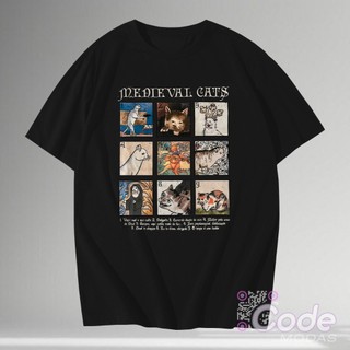 Camisa Camiseta Medieval Cats Aesthetic