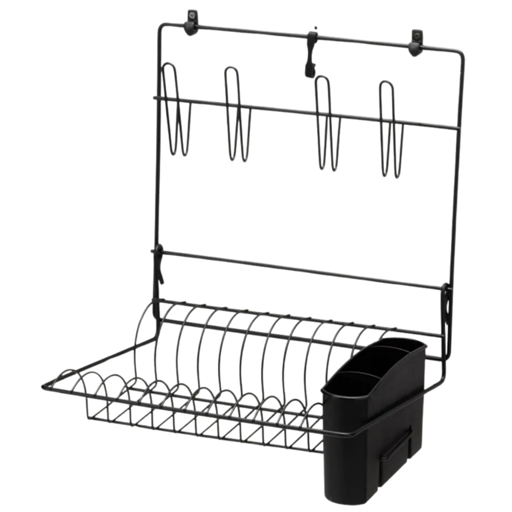 Escorredor Suspenso Dobrável Arthi Preto Para Pratos Copos Parede Cook Home Não Enferruja em Oferta na Shopee