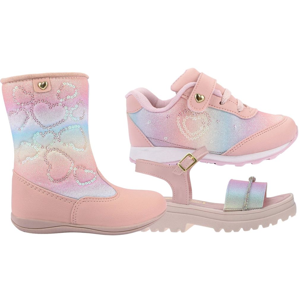 Tenis Infantil Menina Bota Infantil Menina Sandalia Infantil Menina Kit 3 Pares Lindo 28 ao 34 Lindo em Oferta na Shopee