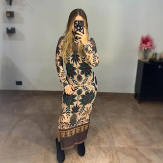 Vestido Tule Com Forro Manga Longa Feminino Modelador Várias Estampas E Modelos  Inverno Tendência Primavera Verão em Oferta na Shopee